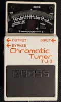 An up-close look at the Boss TU-3 Chromatic Tuner, Steve's tuning pedal.